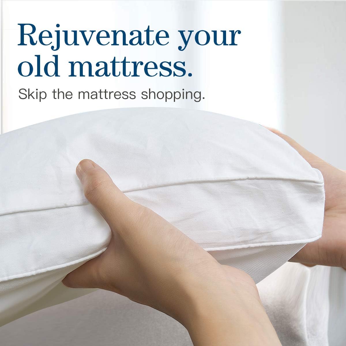 King Mattress Topper, Cotton Extra Thick Pillow Top Mattress Pad | 100% Cotton Top Bed Topper Protector, Cooling Mattress Cover for Back Pain, Soft Breathable for Hot Sleeper, White - Image 5