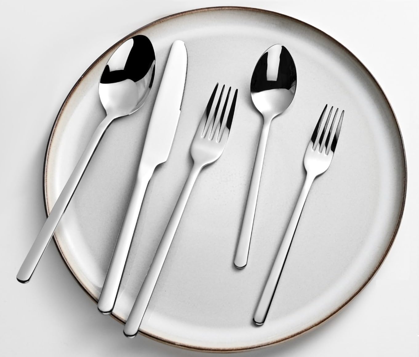 40 Piece Silverware Set, Flatware Set for 8, 18/10 Stainless Steel Cutlery Set Mirror Polished Modern Design Dishwasher Safe - Image 6