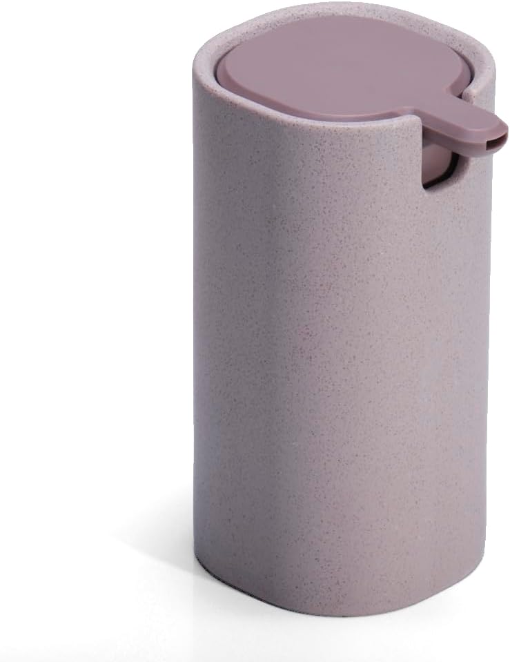 LINE+ARC Modern Easy-to-Press Soap & Lotion Dispenser, Rose | Ergonomic, rust-free liquid pump, cute blue design for marble bathroom sink, kitchen countertop, pink