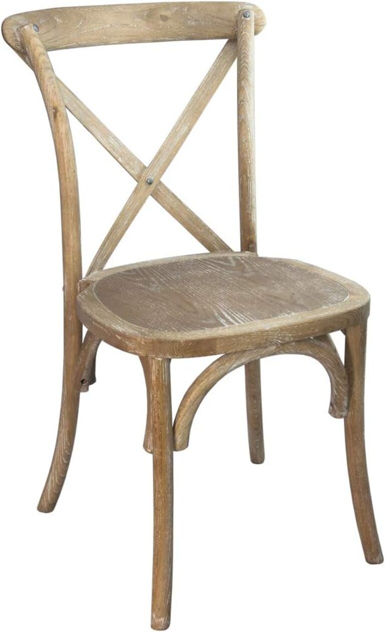 EMMA + OLIVER 2-Pack Wooden X-Back Dining Chair - Natural White Grain Natural Finish