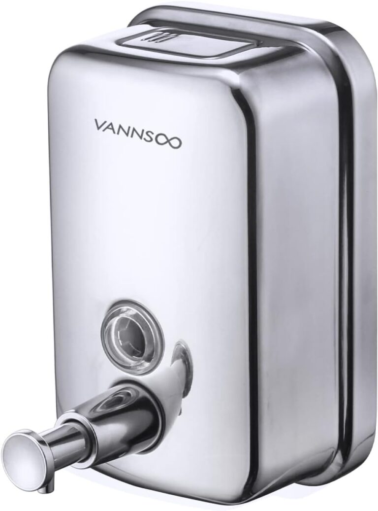 Commercial Soap Dispenser Wall Mount Stainless Steel, 17 fl.oz. | 500ml Manual Liquid Pump Rust-Proof Leak Free for Bathroom