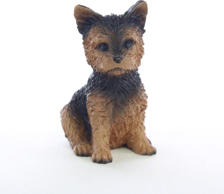 Conversation Concepts Yorkshire Terrier Puppy Cut Tiny One Figurine | Miniature Yorkie Dog Statue for Shelves and Desks | Small Hand Painted Collectible Pet Sculpture | Yorkie Gift and Cake Topper