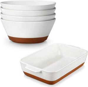 MALACASA 35Oz Ceramic Soup Bowl Set...