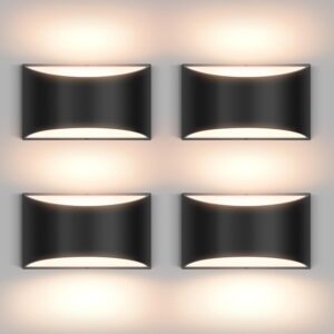 4 Pack Black Modern LED Wall Sconce...