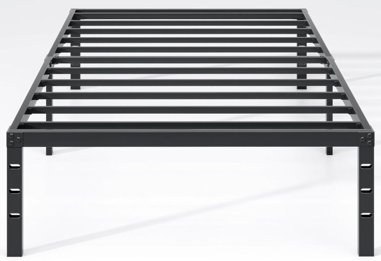 NEW JETO Metal Bed Frame,Twin Size Bed Frame with Storage Space,14 Inch | Heavy Duty Sturdy Mattress Foundation,Easy Assembly,No Box Spring Needed, Black