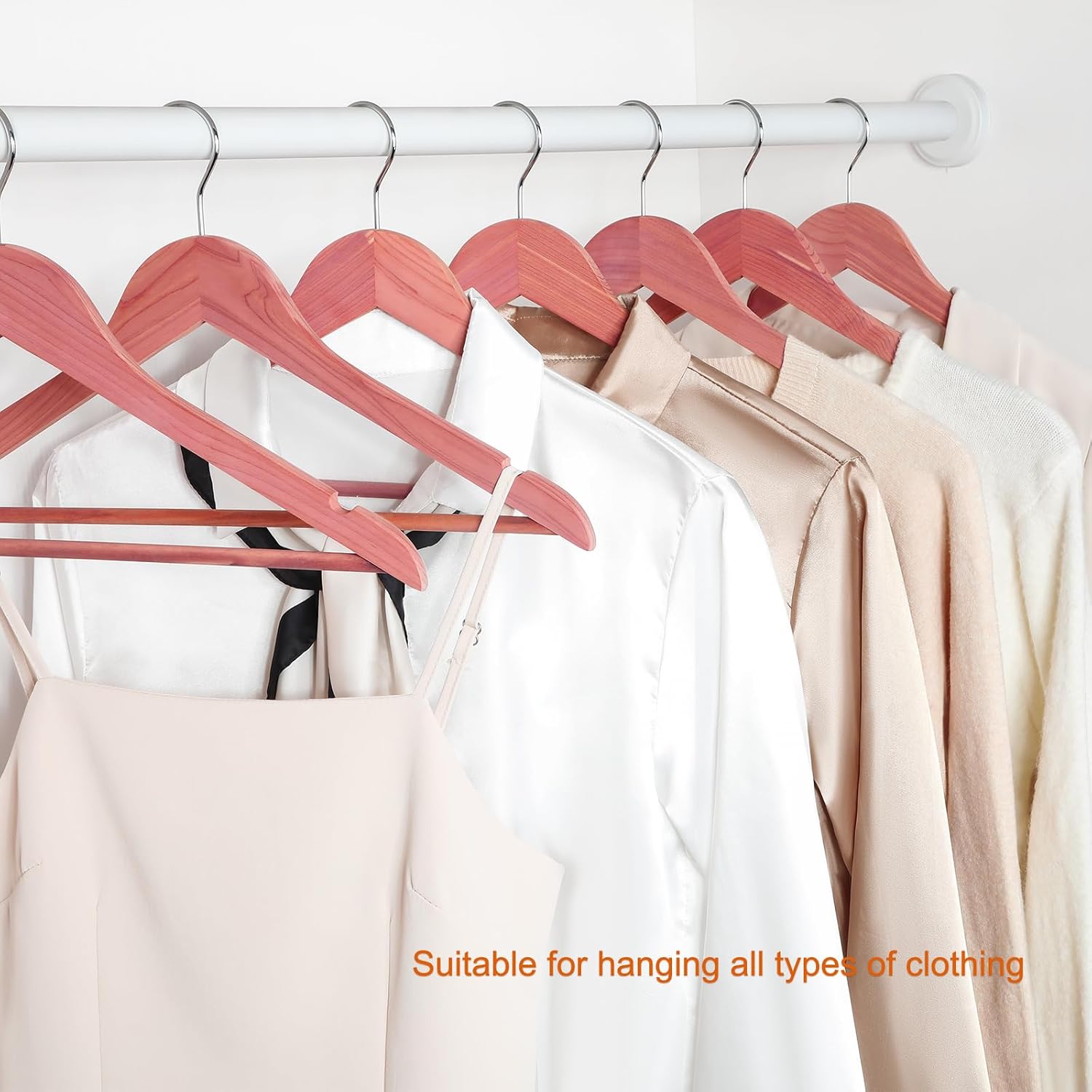 TOPIA HANGER American Red Cedar Wooden Hangers 30 Pack, Clothes Hangers for Closet, Wood Suit Hangers with Smooth Cut Notches, 360°Flexible Hook, Non-Slip Pants Bar(Natural)-CT07C30 | Wood Suit Hangers with Smooth Cut Notches,100% Natural Cedar Wood, 360°Flexible Hook, Non-Slip Pants Bar(Natural)-CT07C30 - Image 5