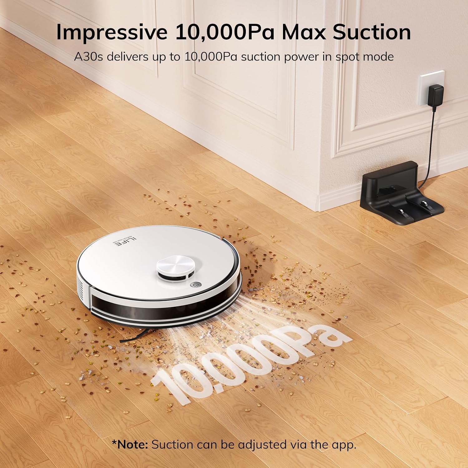 ILIFE A30s Robot Vacuum, 10000Pa Max Suction | LiDAR Navigation, Home Mapping, No-Go Zone, 150 Mins, App, Voice and Remote Control, for Hard Floor, Carpet and Pet Hair - Image 2