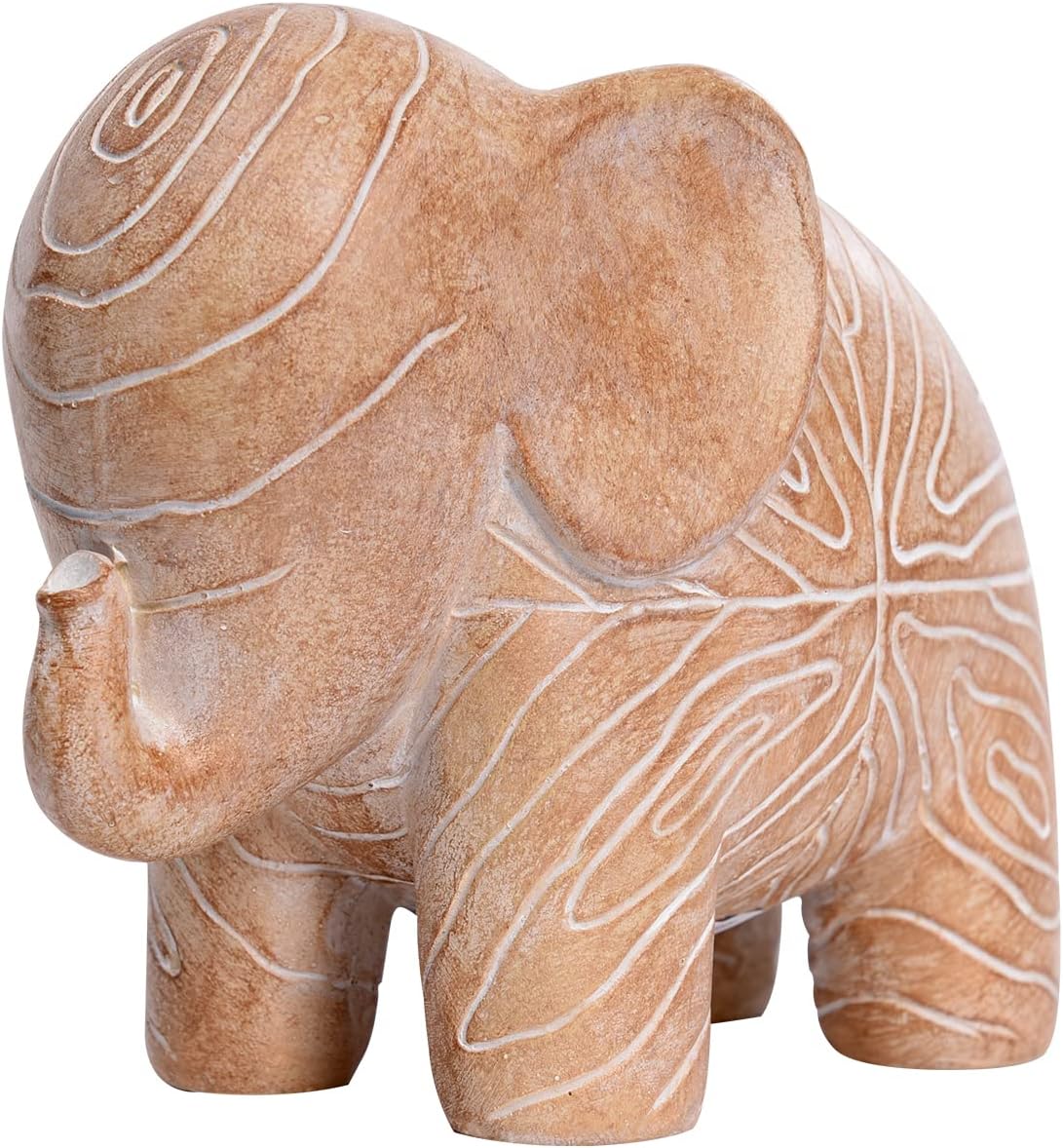 Elephant Statue, African Animal Decor, Wooden Elephant Gift for Women, Boho Decor for Living Room, Shelf, Office(1Pack, Small )