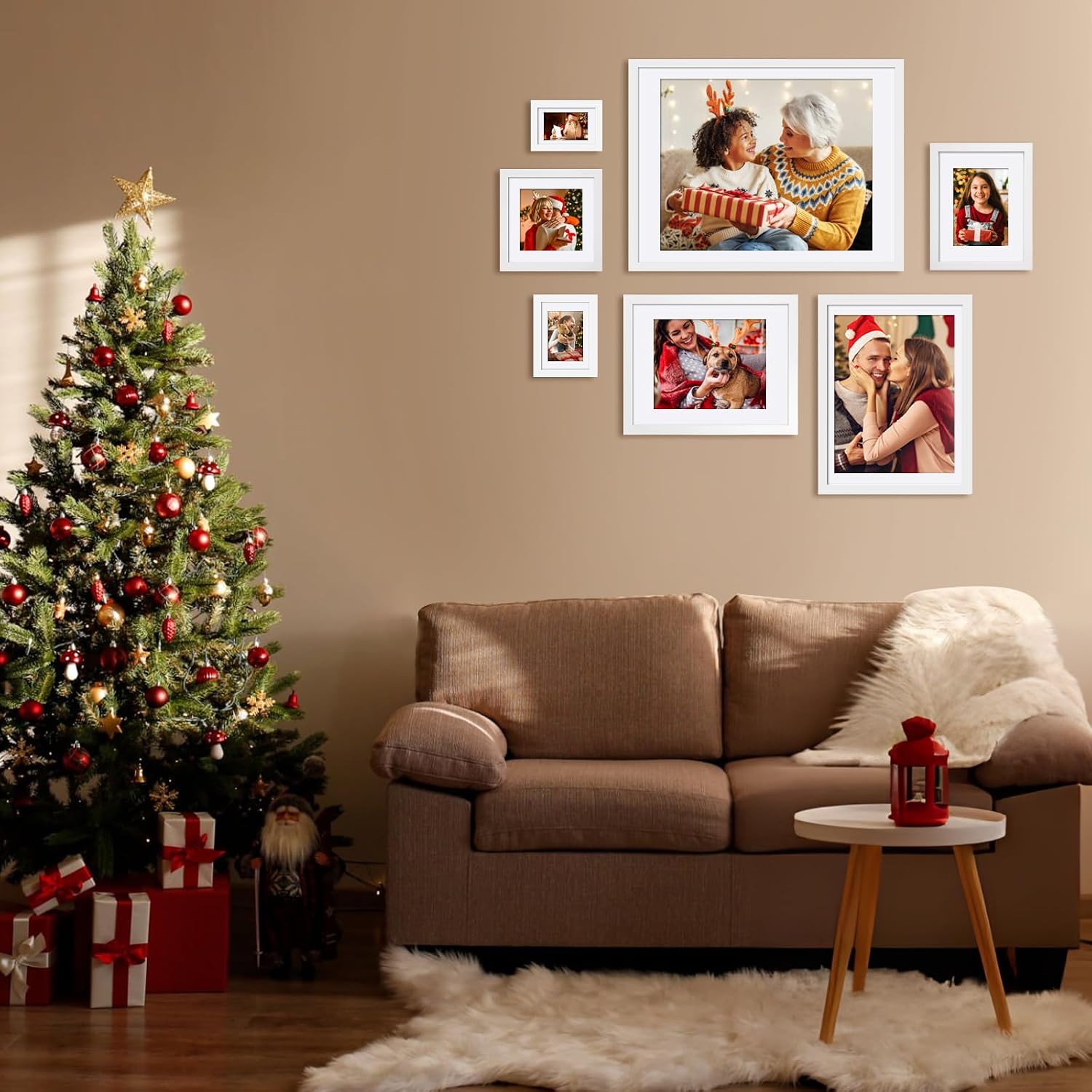 Egofine 11x14 Picture Frames Set of 4, Made of Solid Wood Covered by Plexiglass 5x7 and 8x10 with Mat or 11x14 without Mat, for Table Top Display and Wall Mounting Photo Frame White - Image 9