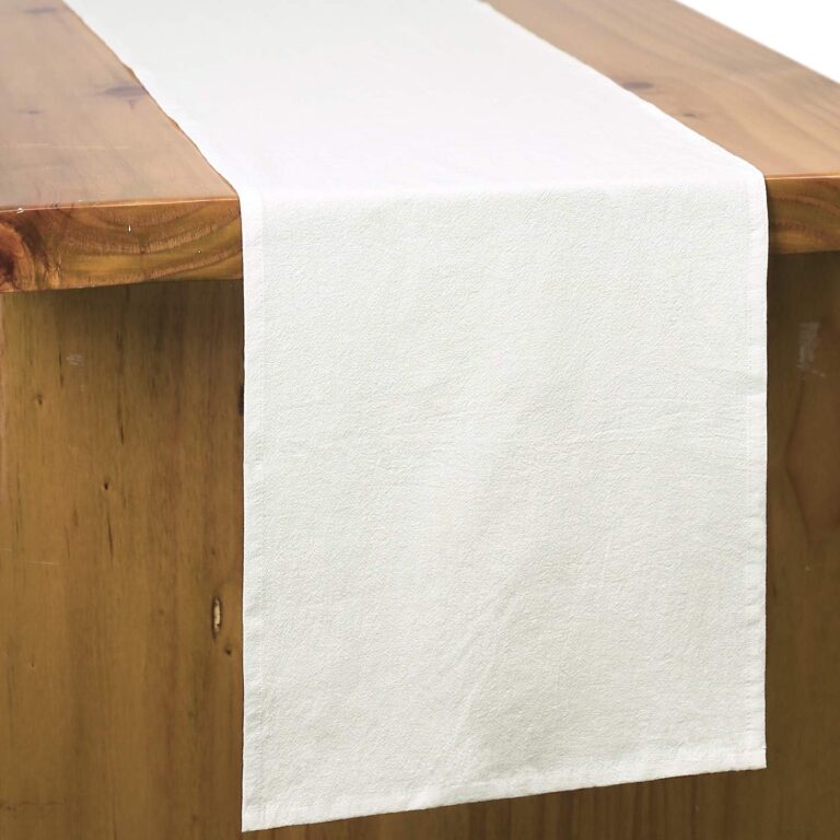 Letjolt White Table Runner 72 Inches Long | Rustic, Cotton, Plain