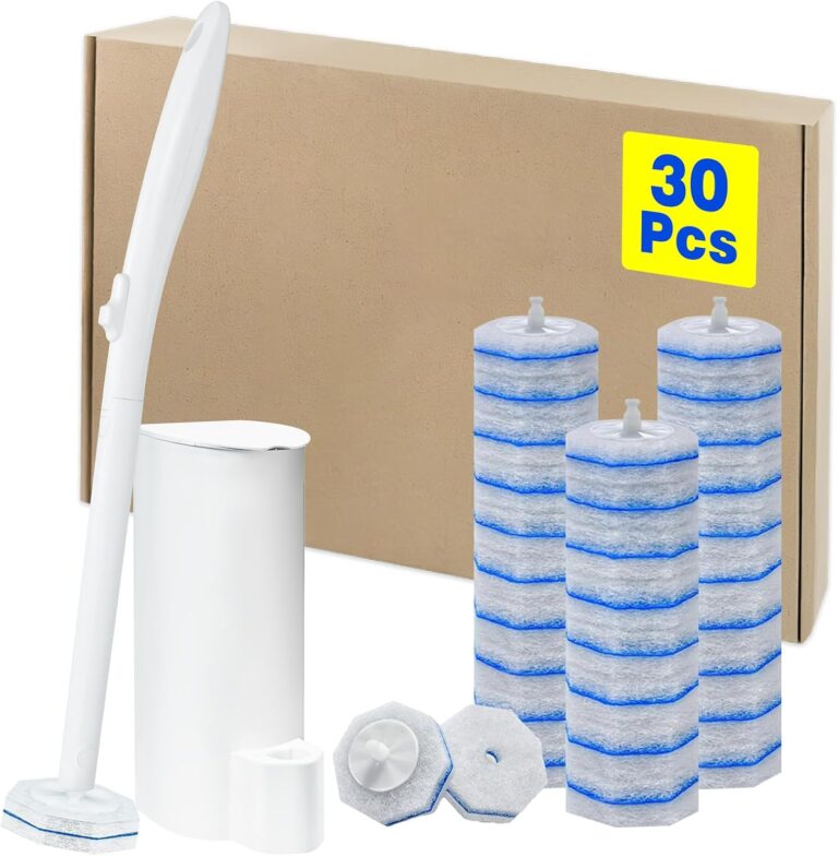 Disposable Toilet Brush and Holder Set, with 30 PCS Brush Head for Clorox. | Compatible with Clorox Toilet Cleaning System ,Upgrade Fiber