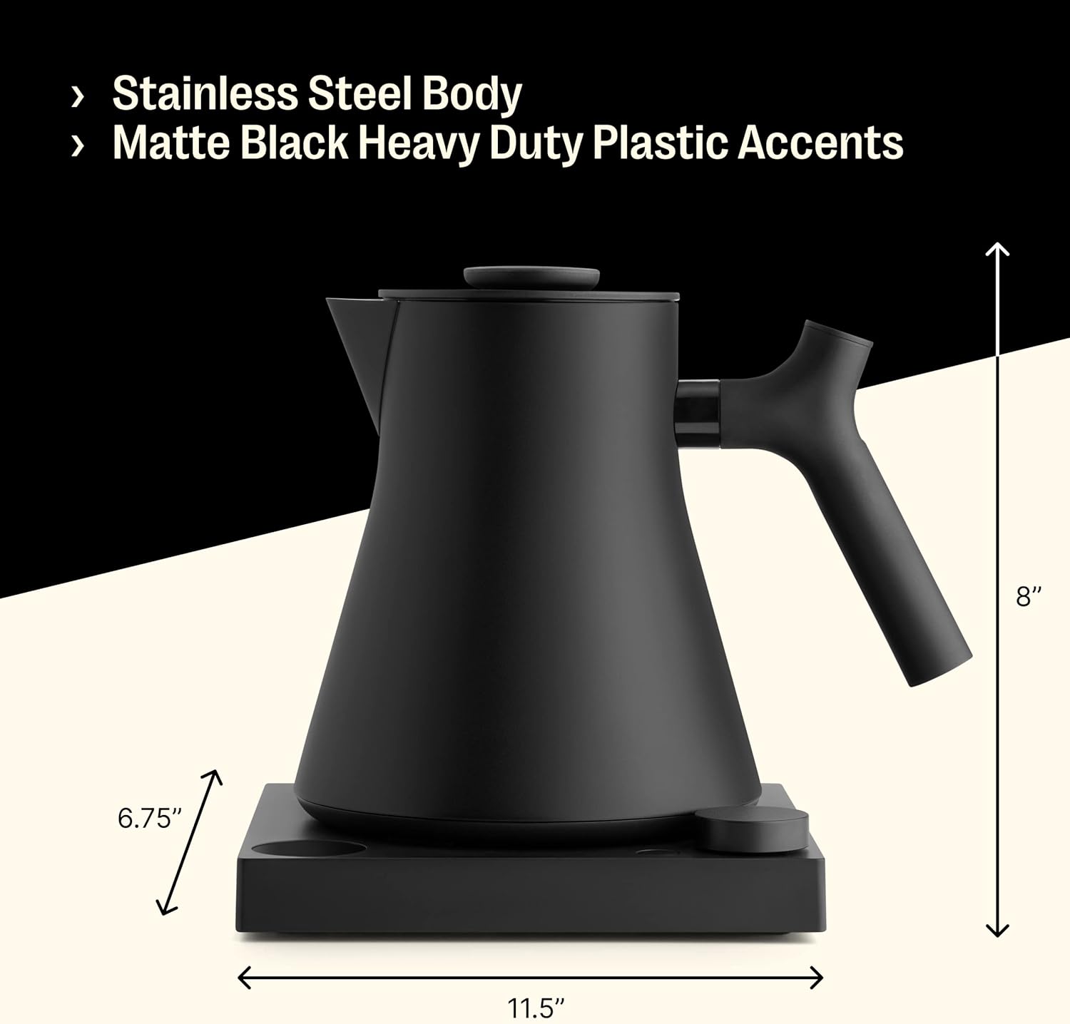 Fellow Corvo EKG Pro Gooseneck Electric Kettle for Pour Over Coffee & Tea | Precise Temp Control, Quick Heating, Stainless Steel, Brew Timer, Scheduling, LCD Display, Hold Mode, 0.9 Liter, Matte Black - Image 4