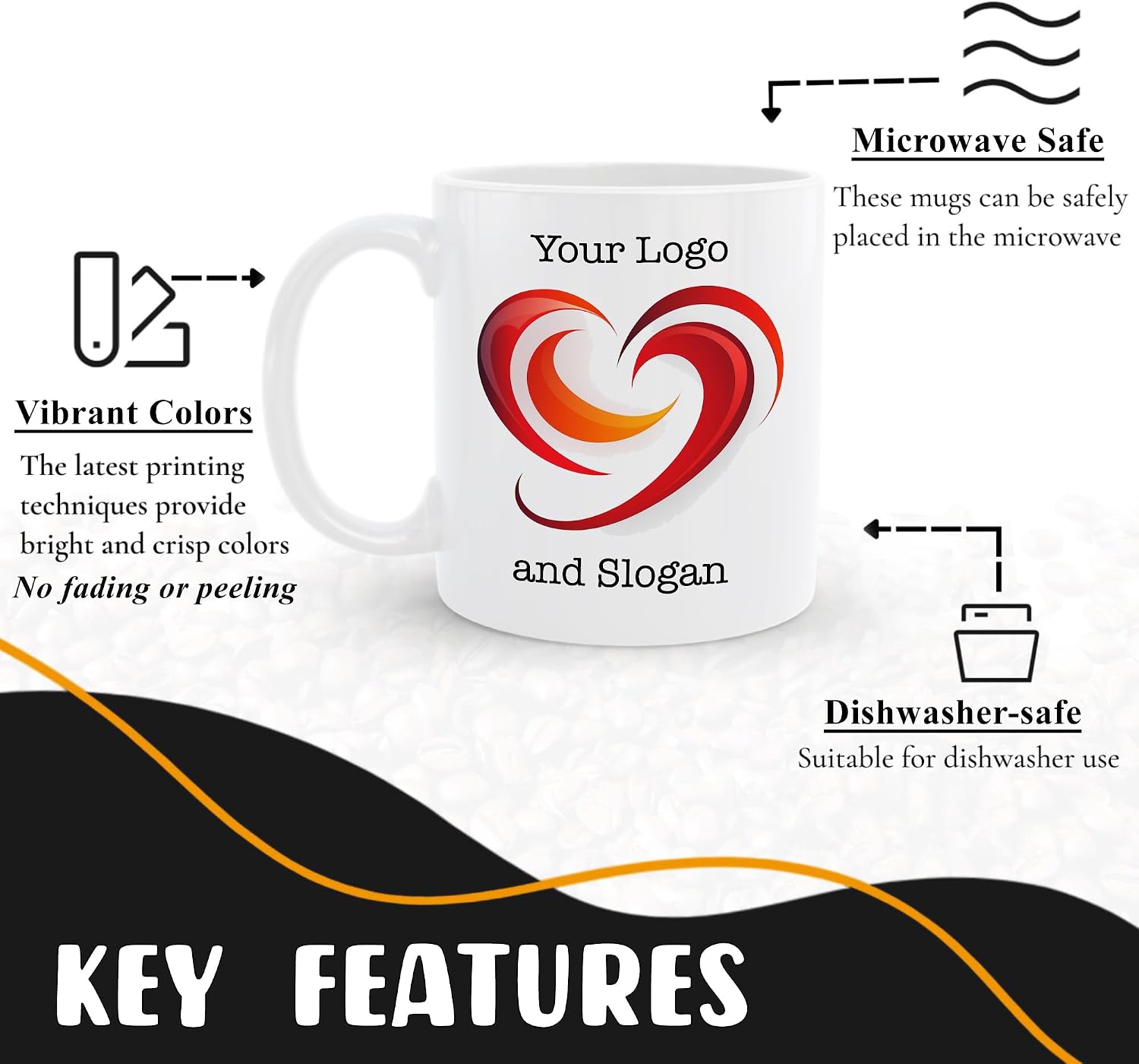 Personalized Coffee Mug, Custom Picture Text or Logo Ceramic Mug, Customized Gift for Men & Women, Taza Personalizada with Photo and Words, Customizable 11 Oz Tea Cup | White - Image 3