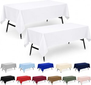 2-Pack 60×102 inch White Table...