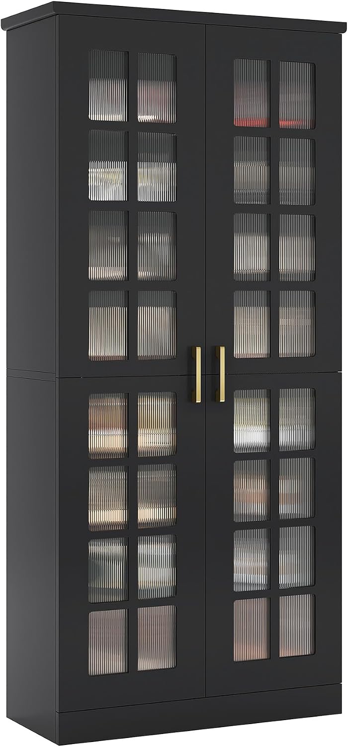 Tribesigns Tall Shoe Cabinet with Doors, 8-Tier Modern Shoe Storage Cabinet | Shoe Rack Cabinet with Adjustable Shelves, Stable and Sturdy, Tall Shoe Organizer for Entryway, Hallway, Closet, Black - Image 9