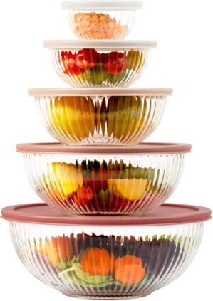 Glass Mixing Bowls with Lids Sets, ...