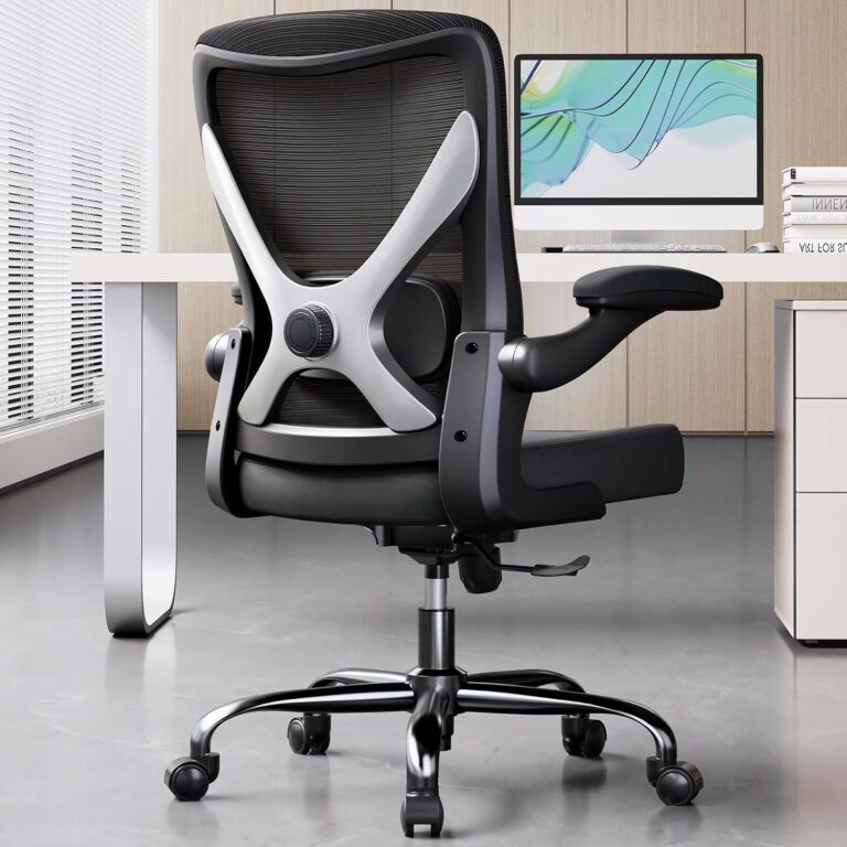 Office Chair: 330LBS Mesh Ergonomic Desk Chair Comfy with 3D Lumbar& Swivel | Ergalithic Computer Chair-Executive Task Work Chairs with Flip-up Arm Home Office Desk Chairs Gaming Chair for Adults(Black)