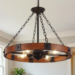23.6″ Wood Wagon Wheel Chande...