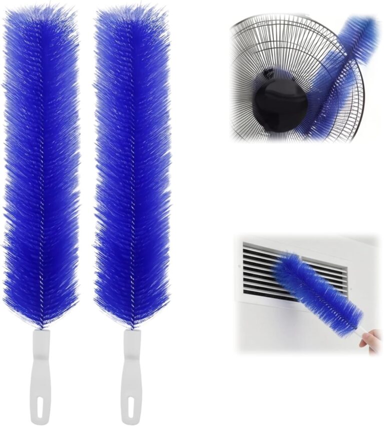 Bendable Microfiber Head, 2026 New Fan Cleaner Brush Reusable Dust Remover Washable ldeal for Electric Fans, Air Conditioning, Home, Curtain,Car Vents (Blue 2pcs)