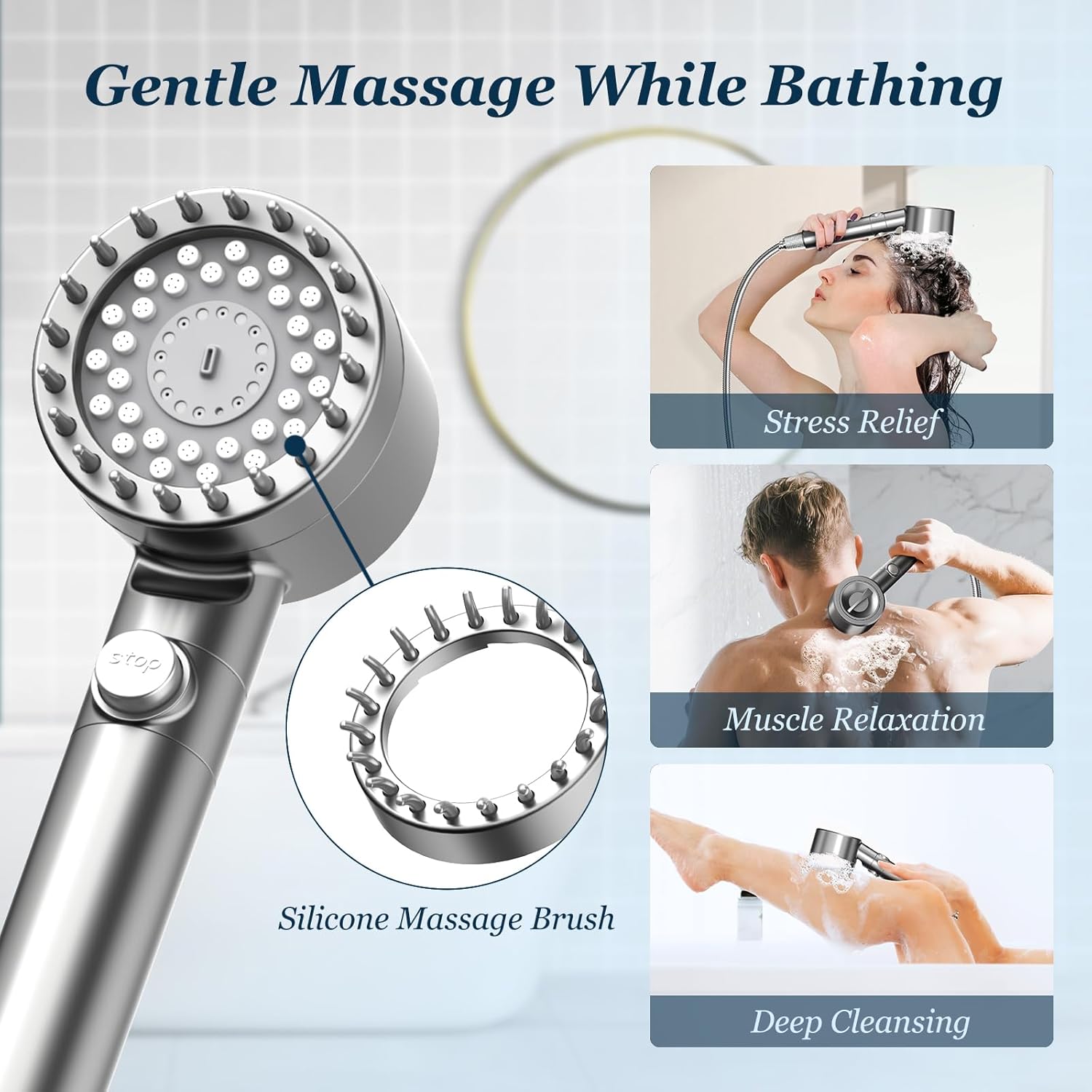 FEELSO Filtered Shower Head with Handheld, High Pressure Shower Filter Head | ON/OFF Switch, Anti-clog Nozzles, 4 Spray Showerhead with Filters for Hard Water, Remove Chlorine, Reduce Dry Itchy Skin - Image 9