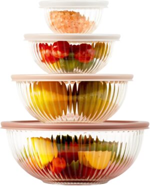 Glass Mixing Bowls with Lids Sets, ...