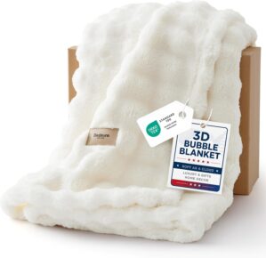 Bedsure 3D Fleece Bubble Blanket fo...