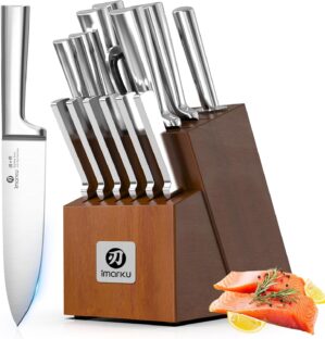 imarku 15-Piece Knife Block Set Bui...