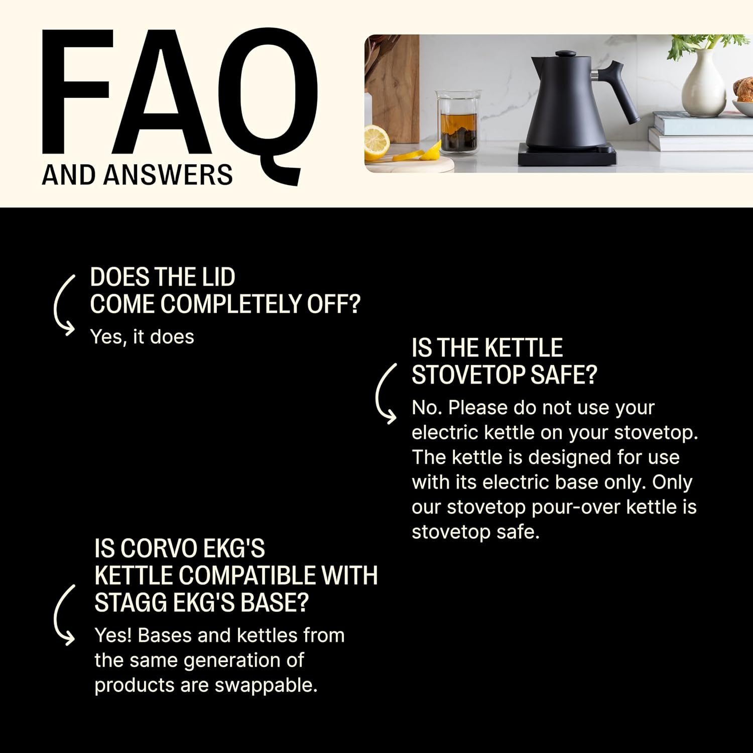 Fellow Corvo EKG Pro Gooseneck Electric Kettle for Pour Over Coffee & Tea | Precise Temp Control, Quick Heating, Stainless Steel, Brew Timer, Scheduling, LCD Display, Hold Mode, 0.9 Liter, Matte Black - Image 3