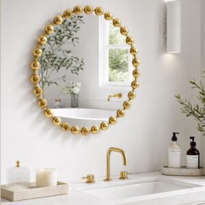 Madison Park 27 inch Gold Round Mir...