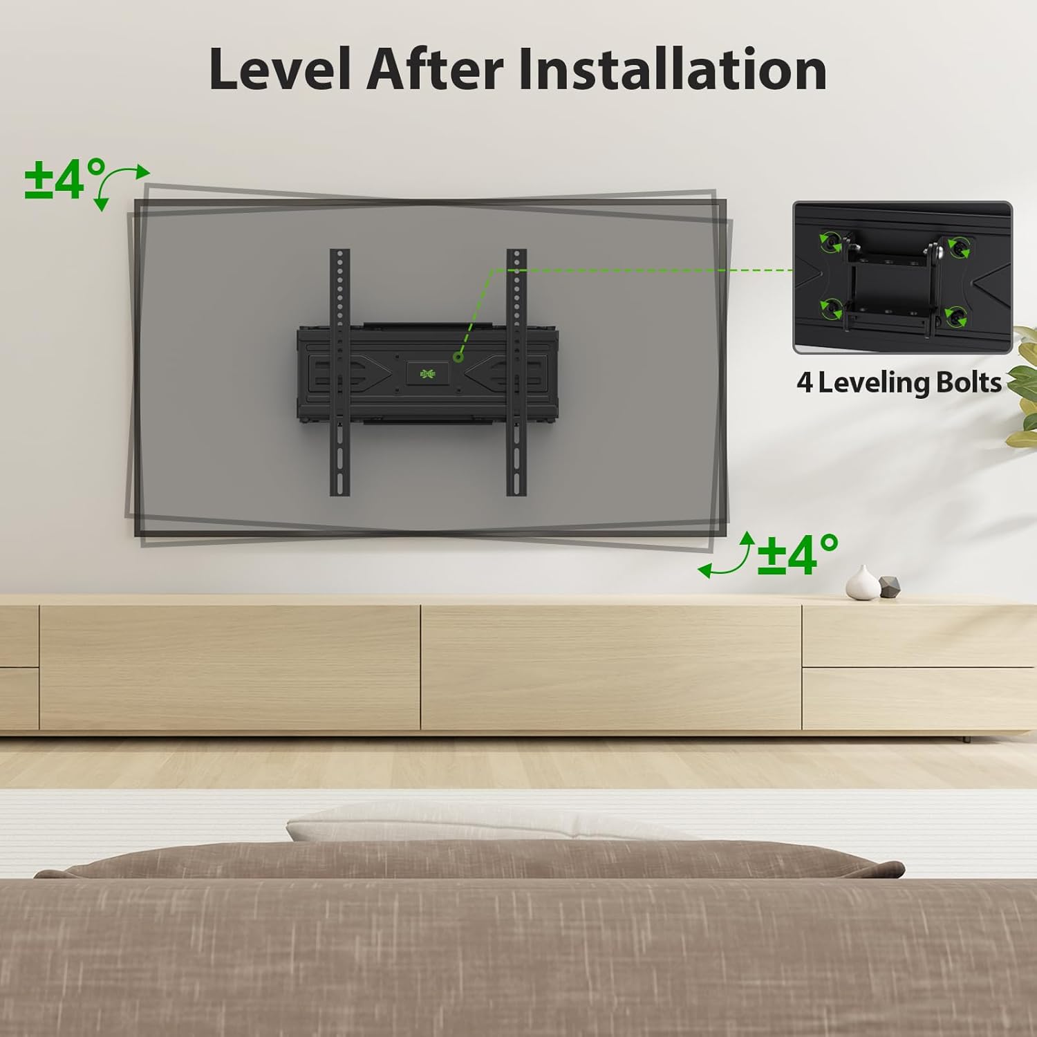 USX MOUNT Full Motion TV Wall Mount for Most 32-70 inch TVs up to 99 lbs, Wall Mount Bracket with Dual Articulating Arms, Swivel, Tilt, Max VESA 400x400mm, TV Mount Fits 12”/16” Wood Studs - Image 4