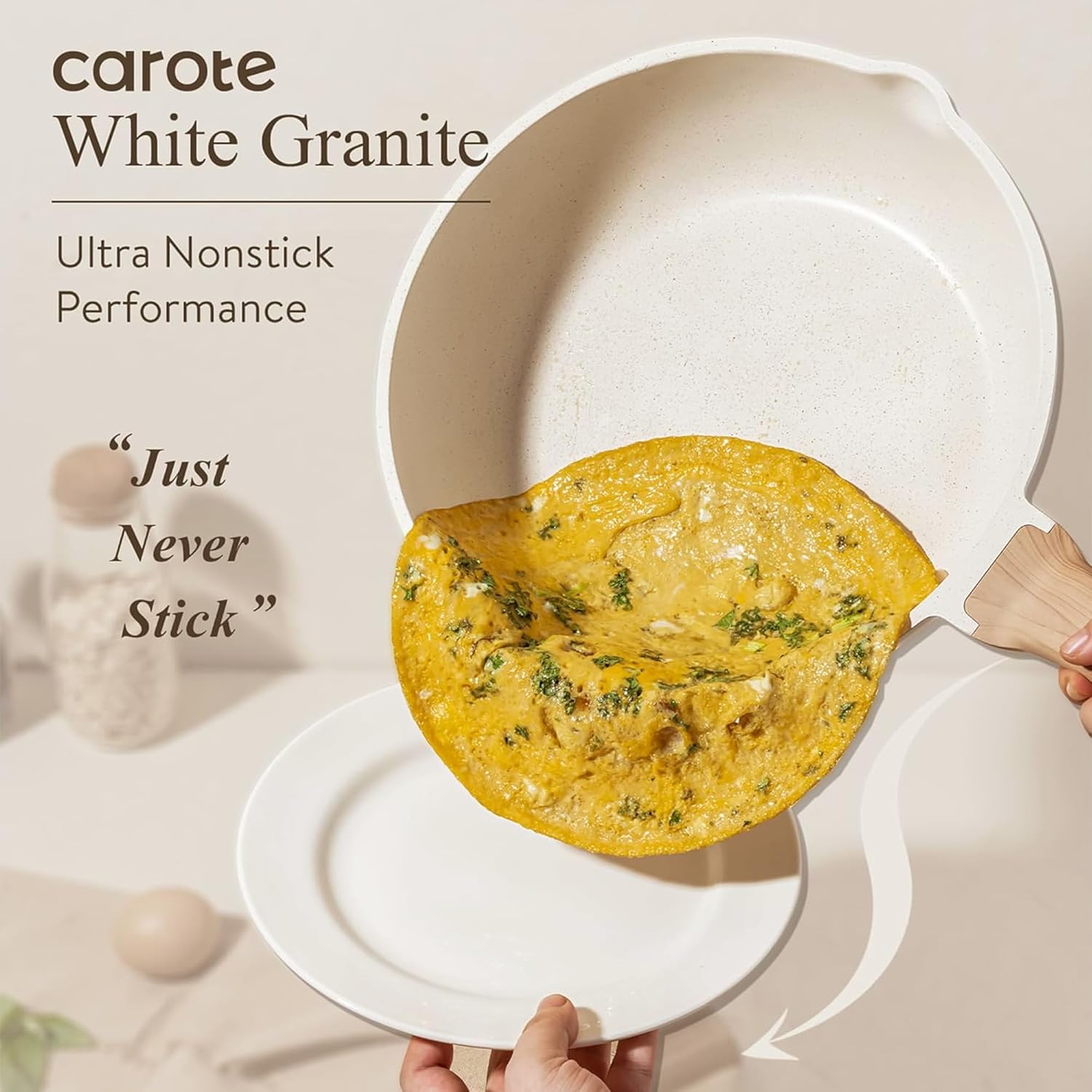 CAROTE 21pcs Pots and Pans Set, Nonstick Cookware Sets, with Egg Pan | Induction Kitchen Cooking Set, Durable, Easy Food Release, Fast & Even Heating, with Frying Pan - Image 4