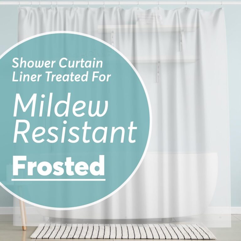 BigFoot Shower Curtain – 72 x 72 PEVA Premium Shower Curtain with Rustproof Metal Grommet and 3 Magnetic Weights – Odor Free and Compatible with Standard Showers, Frosted