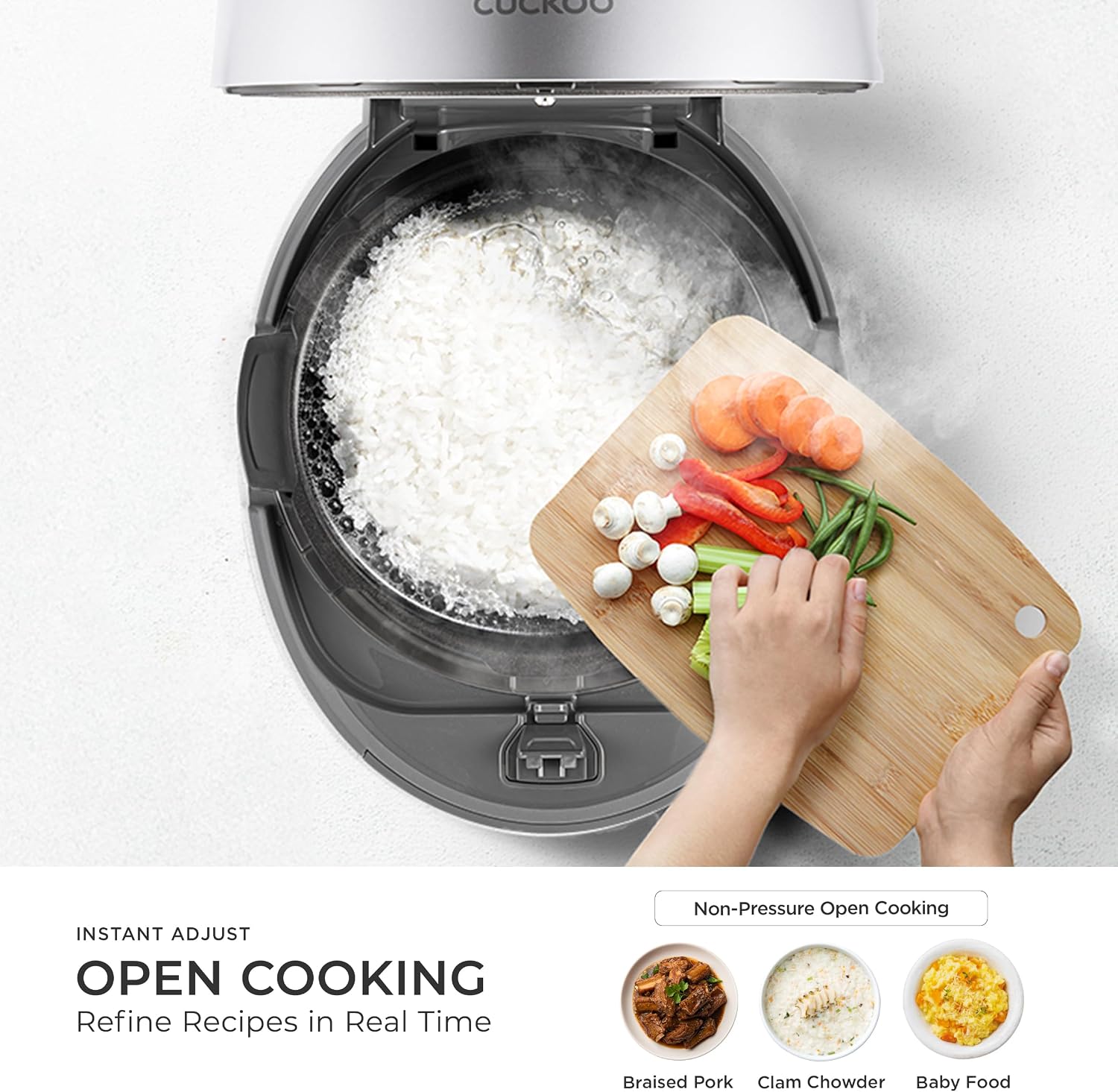 CUCKOO Twin Pressure Rice Cooker, 20-Cup Cooked, Gray, CRP-ST1009FG | Large 10-Cup Uncooked Capacity, Nonstick Inner Pot, 15 Menus, 15-21 Minute Super Turbo Rice, Auto Clean, Made in Korea - Image 8