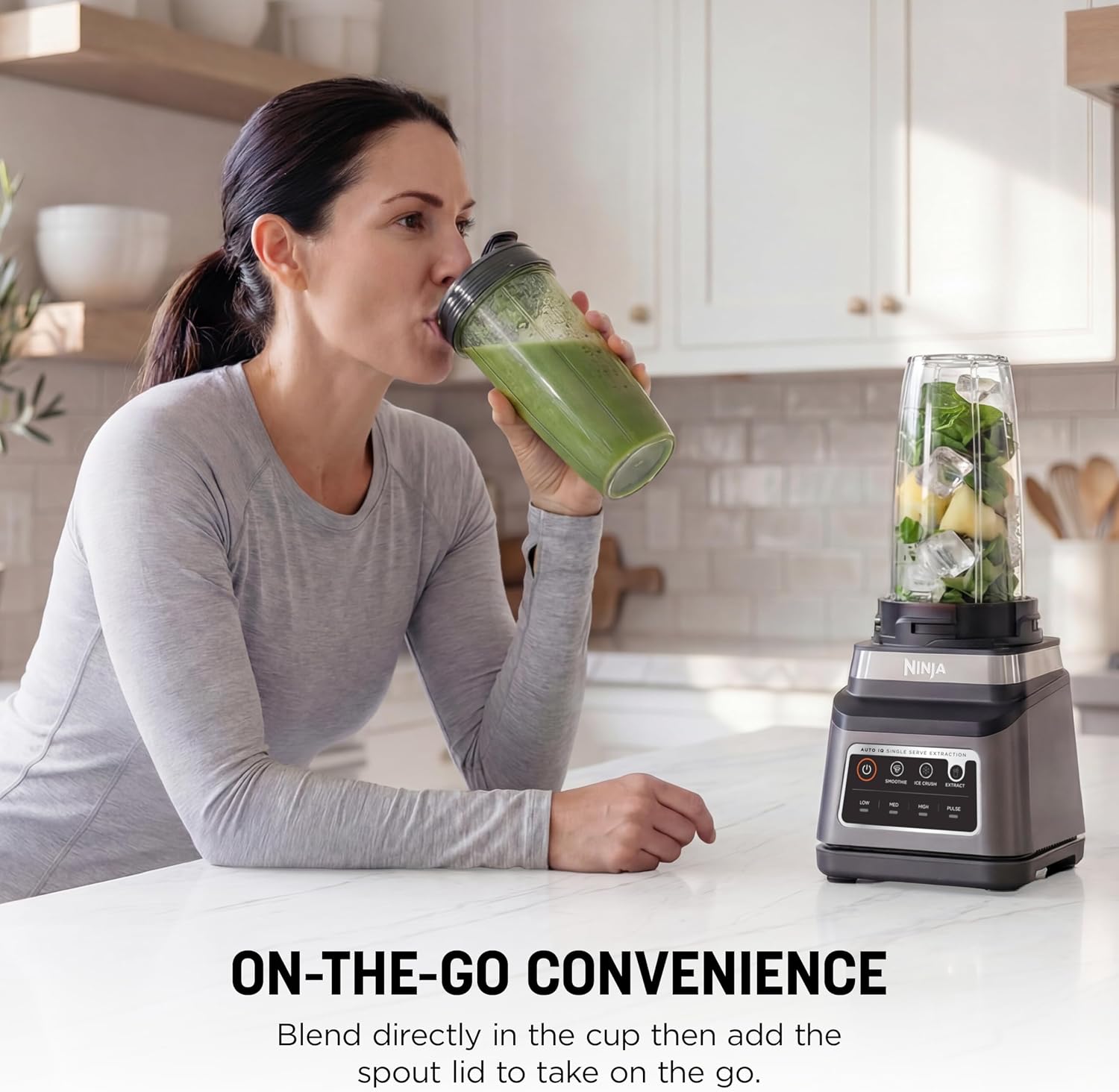 Ninja BN751 Professional Plus DUO Blender, 1400 Peak Watts, 3 Auto-IQ Programs for Smoothies, Frozen Drinks & Nutrient Extractions, 72-oz. Total Crushing Pitcher & (2) 24 oz. To-Go Cups, Black | 1400 peak-watt Total Crushing & Extractor blades. 3 Auto-iQ programs for smoothies. 72-oz pitcher + (2) 24-oz cups. - Image 4