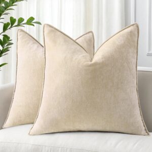 decorUhome Chenille Beige Velvet Th...