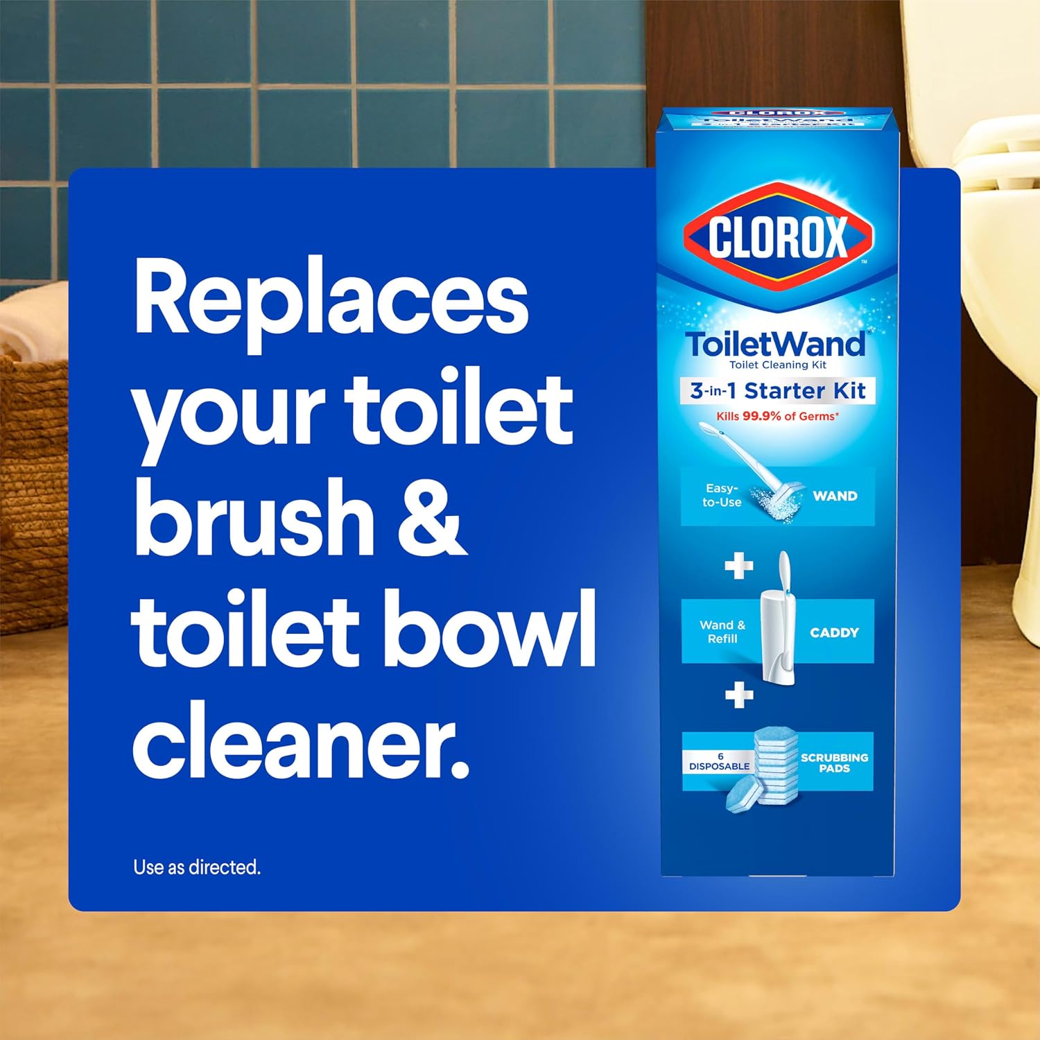 Clorox ToiletWand Toilet Bowl Cleaner- Toilet Brush, Storage Caddy and 16 Disinfecting Refill Heads - Image 7