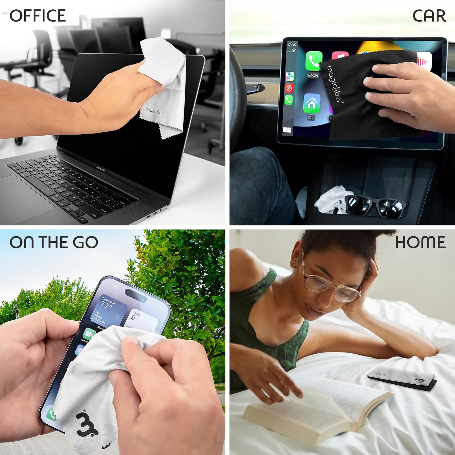 MagicFiber Microfiber Cleaning Cloth, Glasses Cleaner, Eyeglass Wipes, 6pk | Clean Eye Glasses, Lenses, Screens, Cameras, Sunglasses, Watches, Electronics, & More - Image 5