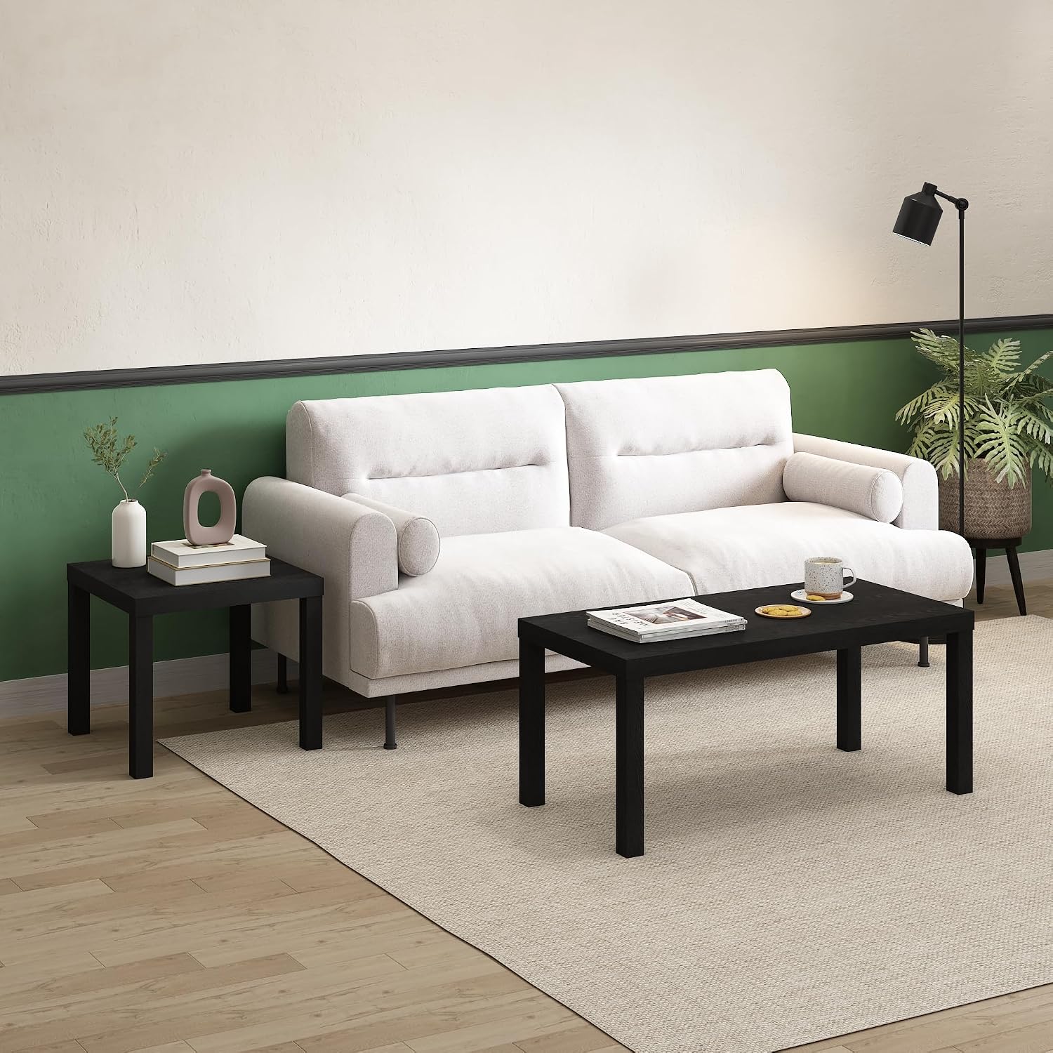 Furinno Classic Homey Square Parsons Side End Table, 1-Pack, Black - Image 2