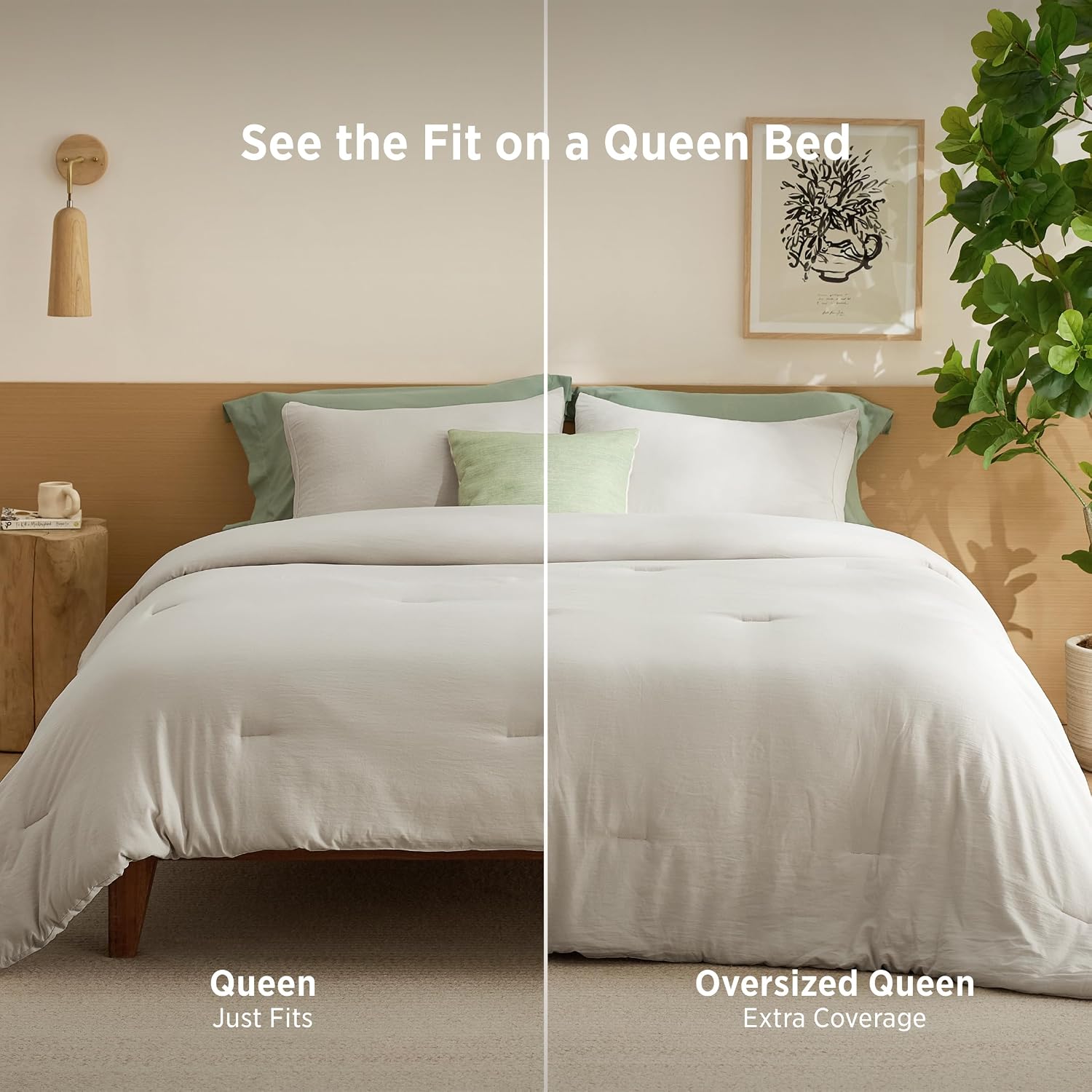 Bedsure Queen Comforter Set, Beige Soft Prewashed Bedding for All Seasons, 3 Pieces GentleSoft™ Bed Set, 1 Lightweight Comforter (90"x90") and 2 Pillowcases (20"x26") - Image 5