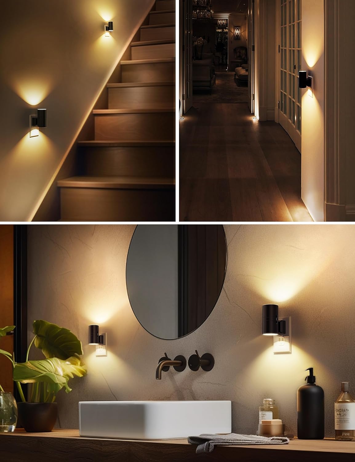L LOHAS LED Night Light Plug in, Night Lights Plug into Wall, Soft White | Dusk to Dawn Sensor, 0-100LM Adjustable Brightness, Modern, Dimmable Night Lights for Hallway Bedroom Stairway, 2 Pack - Image 5