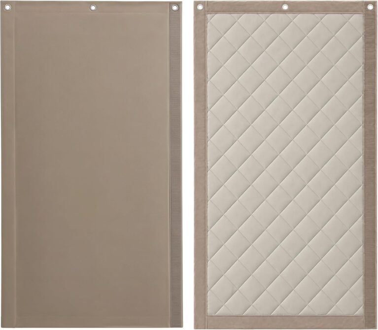 JaneTech Soundproof Curtains for Bedroom, Sound Dampening Curtain with Soft Velvet Backing, Acoustic Curtain for Home Office, Studio, Noise Reducing Room Curtain, 70.9 x 39.4 Inch, Linen Beige