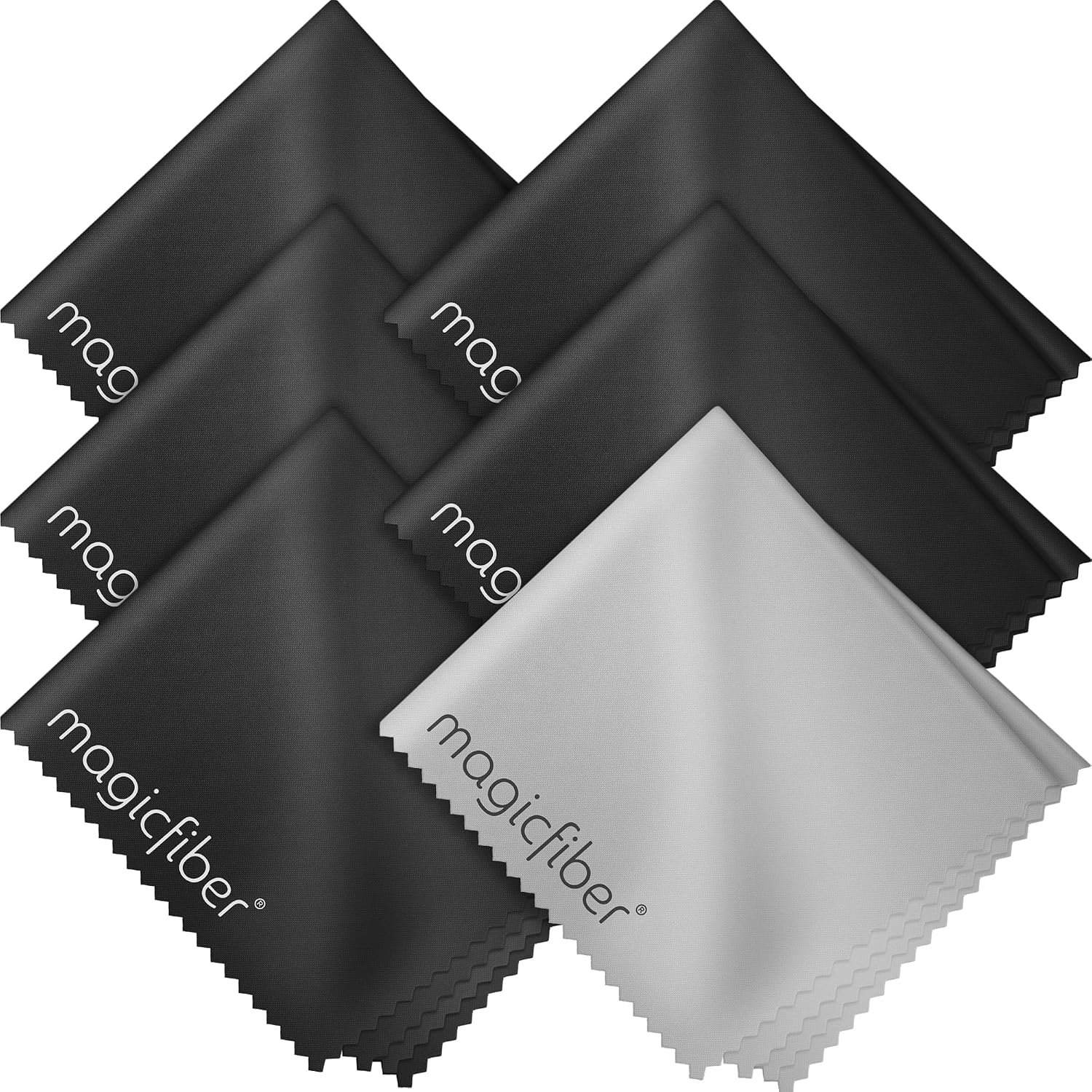 MagicFiber Microfiber Cleaning Cloth, Glasses Cleaner, Eyeglass Wipes, 6pk | Clean Eye Glasses, Lenses, Screens, Cameras, Sunglasses, Watches, Electronics, & More