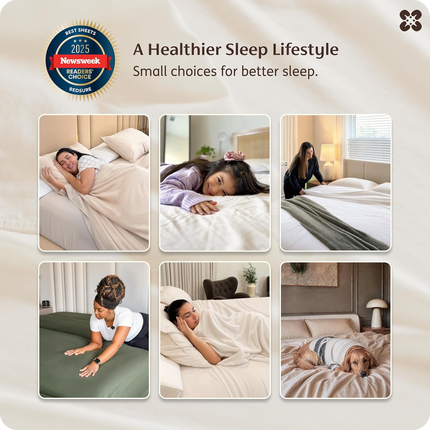 Bedsure PureWoven 100% GOTS Certified Organic Cotton Sheets, Queen Size | Eco-Friendly, 17" Deep Pocket with Corner Straps, Luxury Hotel Soft, Breathable & Durable Sateen Bed Sheets, OEKO-Tex, Ivory - Image 7