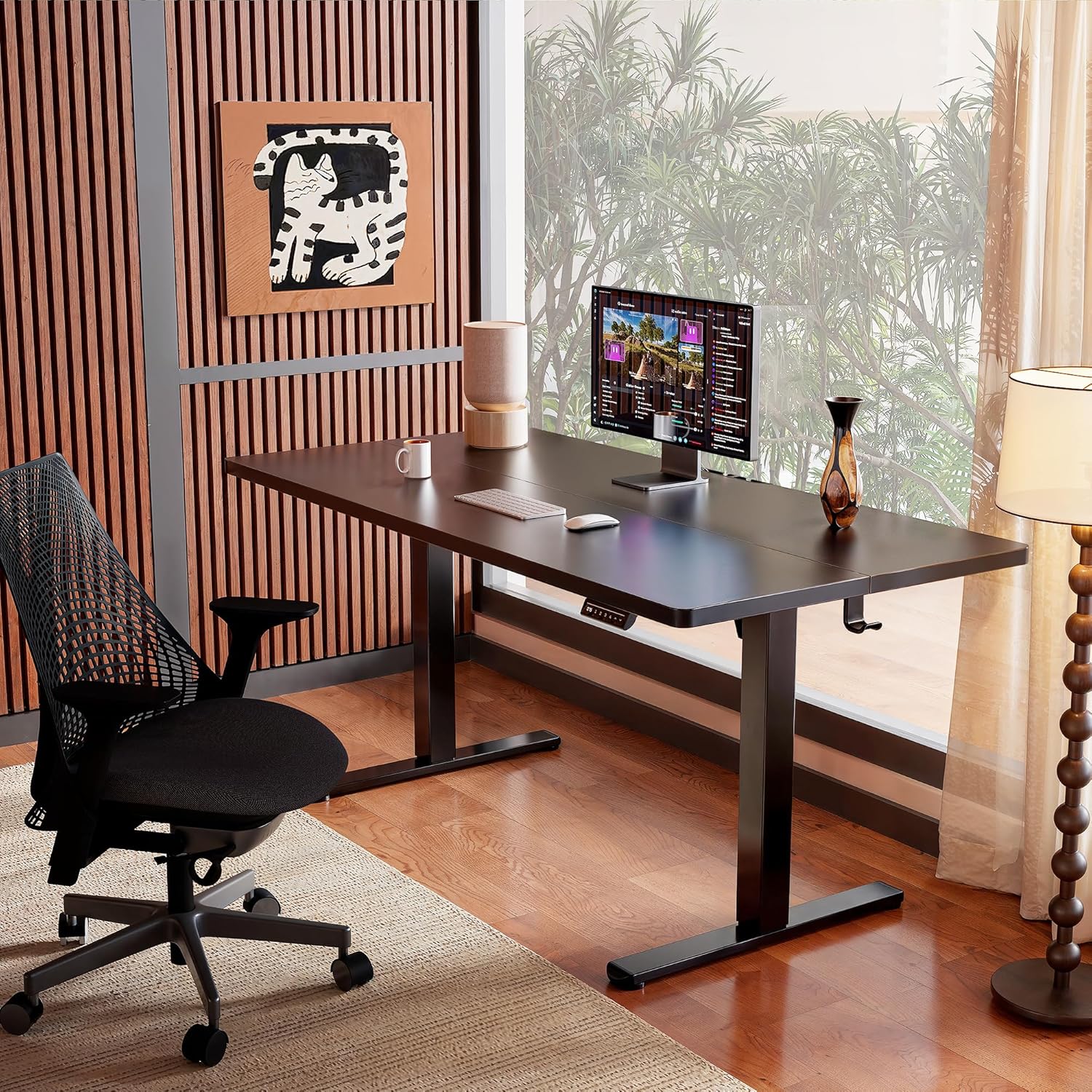 ErGear 48 X 24 Inch Height Adjustable Electric Standing Desk, Black | Smooth Height Adjustment, 4 Memory Presets, One-Touch Control, Stable Steel Frame, 176 lbs Capacity, Easy Assembly - Image 2