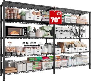 REIBII 70″ W Storage Shelves,...