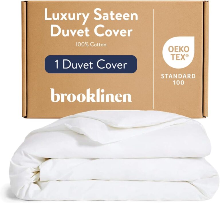 Brooklinen Sateen Duvet Cover Hotel-Quality Luxury - Full/Queen, White | Silky-smooth 100% cotton sateen duvet cover, soft & hotel-quality; corner ties & button closure secure your insert.