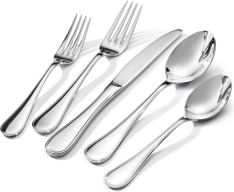 18/10 Stainless Steel Silverware Set for 4, 20 Piece Teardrop Flatware Set | KINGSTONE Heavy Cutlery Set, Mirror Polished Knives Forks and Spoons Utensils, Dishwasher Safe for Home Kitchen Wedding