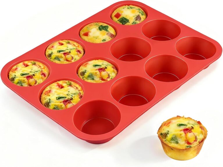 12 Cups Silicone Muffin Pans for Baking Cupcake Pan Nonstick Silicone Molds | Regular size, 1Pack, For Egg Bites, Muffins, Cupcakes, Mini Quiche and so on
