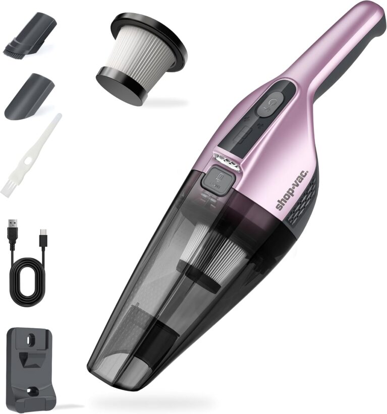 Shop-Vac S1 12V Handheld Vacuum Cordless, Wall-Mounted, Purple | Dual-Speed Powerful Portable Car Vacuum Rechargeable, Lightweight Hand Vacuum for Home & Car, LED Illumination, HEPA Filter