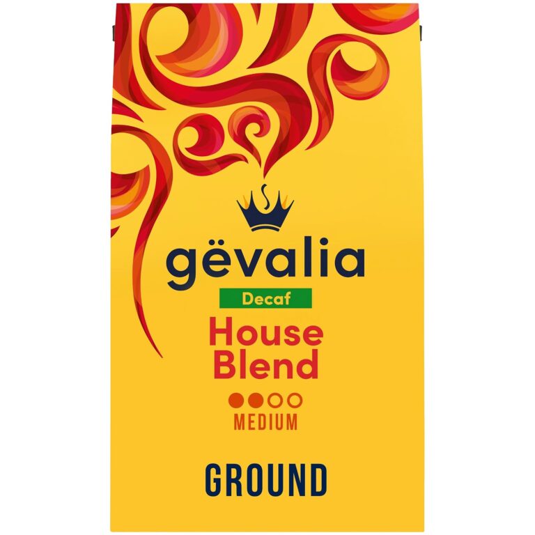 Gevalia House Blend Decaf Medium Roast Ground Coffee, 20 oz Bag | Decaf Medium Roast Coffee, Arabica Beans, Slow Roasted & Never-Bitter, Compatible with All Coffee Makers